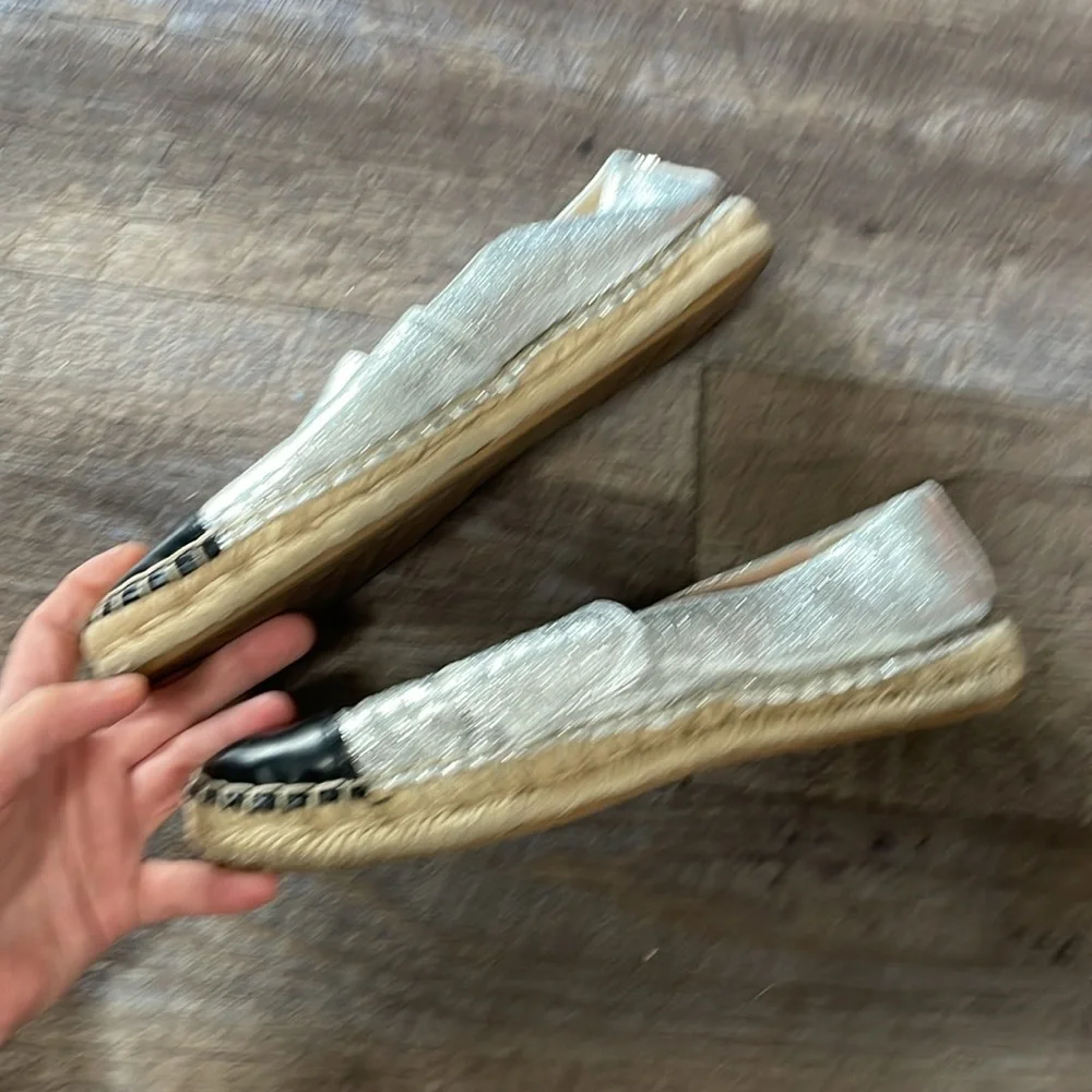Sam Edelman Silver and Black Espadrilles